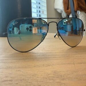 Ray-Ban Aviator Sunglasses with Blue Lenses